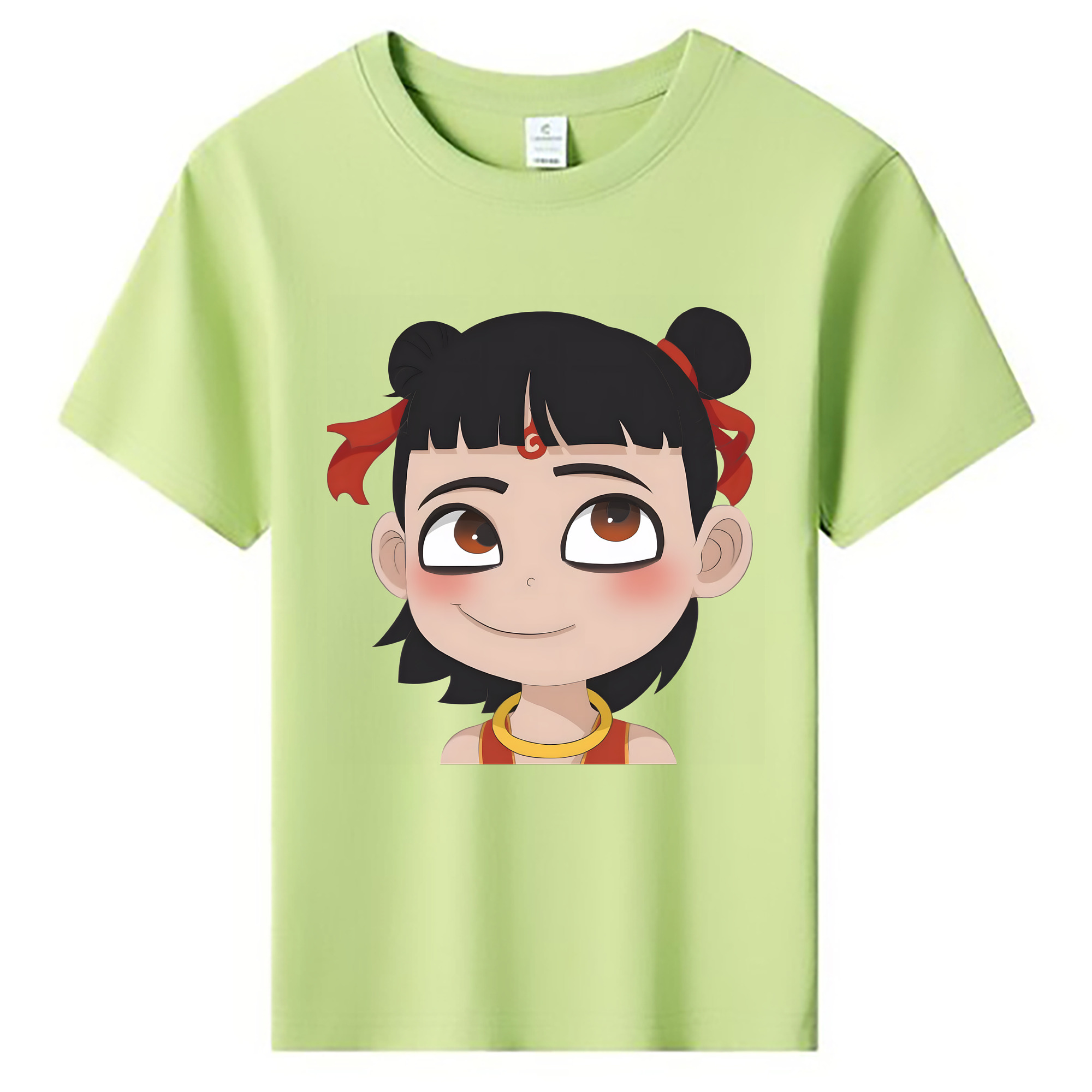 （画像用） Ne Zha 2 ナタ 魔童の大暴れ 綿100％キッズTシャツ（フロントプリント）